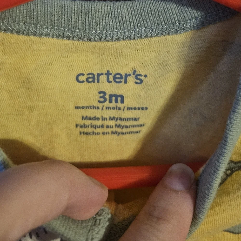 Carter's Yellow Baby Romper with Blue Trim